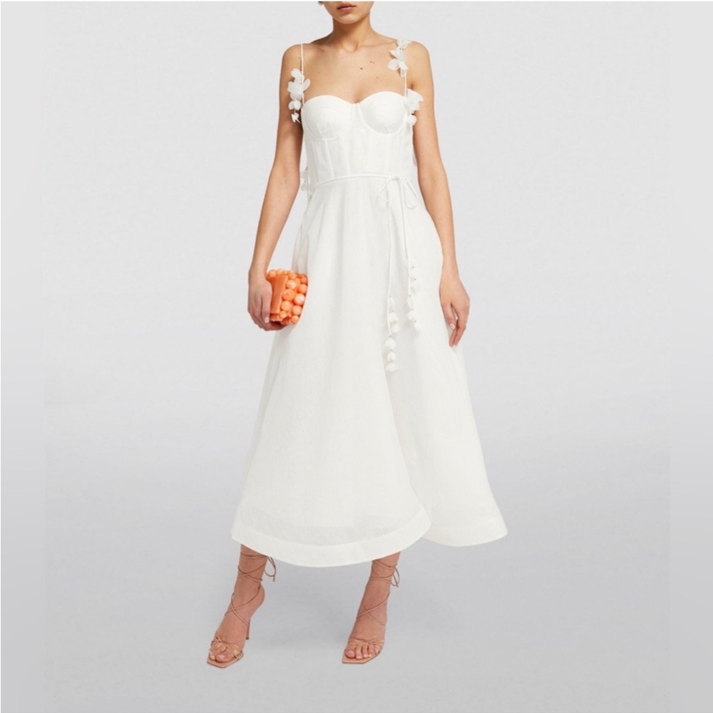 NWT Zimmermann Wonderland Corset Midi Dress